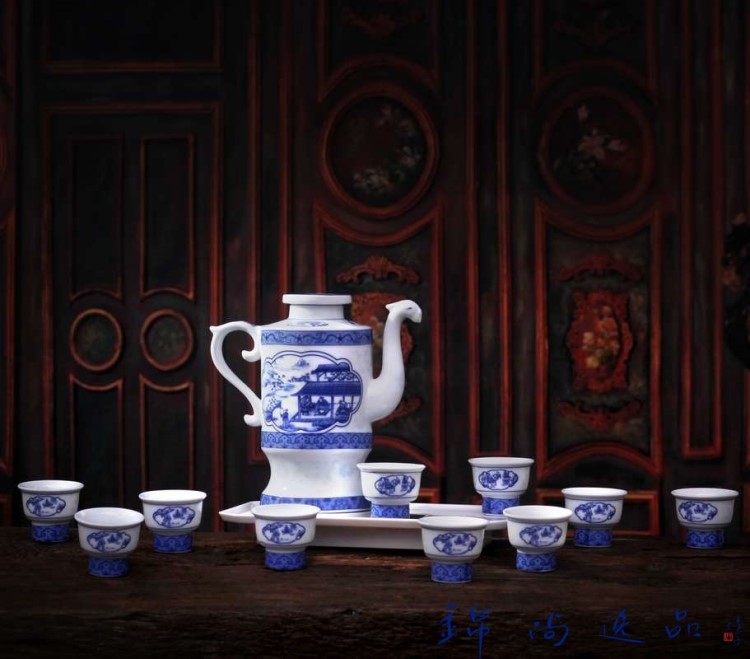 景德鎮陶瓷全自動酒壺顯影杯 商務饋贈禮品自動酒具套裝