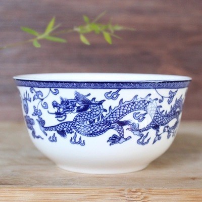景德鎮青花瓷器骨瓷餐具飯碗 釉中彩壽碗 老人白事回禮殯葬用品