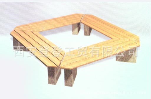 厂家经销 实木座椅 园林座椅  方形环坐机场座椅