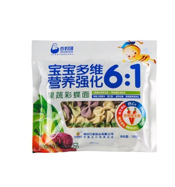 谷妈咪 宝宝多维营养强化6:1果蔬彩蝶面100g 儿童辅食 儿童面