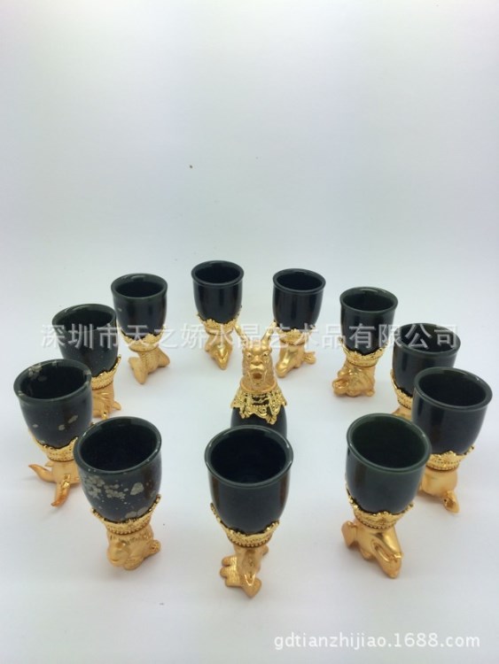 工厂批发十二生肖酒杯 和田青玉 圆明园兽首 商务中秋节礼品