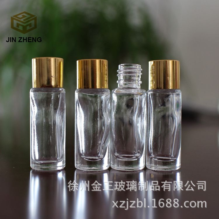 厂家直销金色或银色盖子滚珠玻璃瓶