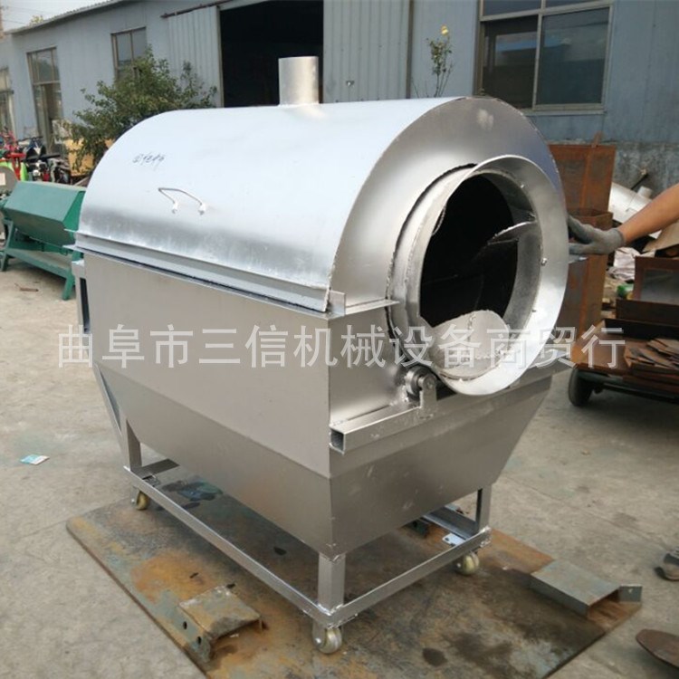 红河州瓜子炒货机 大豆翻炒机 花生滚筒炒锅自动翻炒机