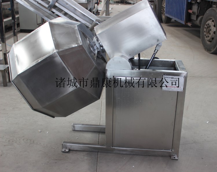 供应蚕豆八角调味机休闲食品调味机不锈钢八角拌料桶厂家生产
