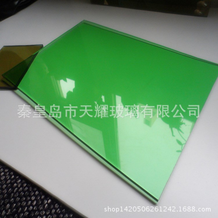 大量批发4-8mm深绿玻 自然绿玻 带颜色玻璃 加工各种尺寸
