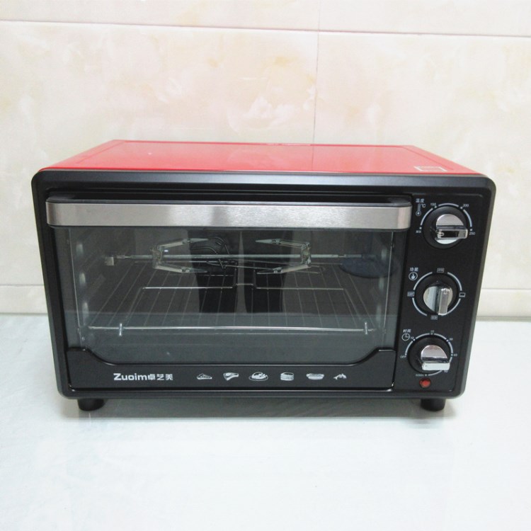 库存卓艺美25L多功能电烤箱HCY-25R  转叉 红色1600W  可混批