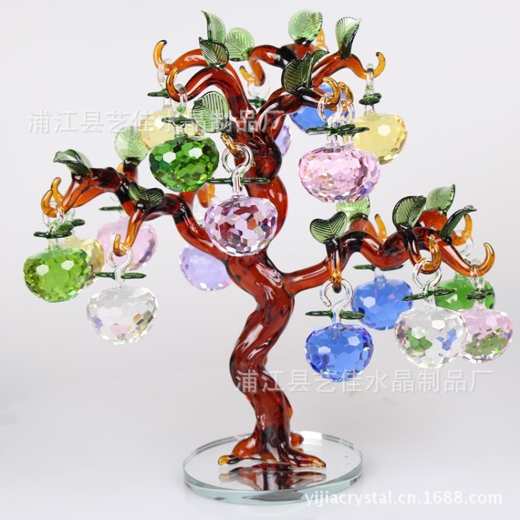 水晶苹果树，平安招财树 ，家居装饰品