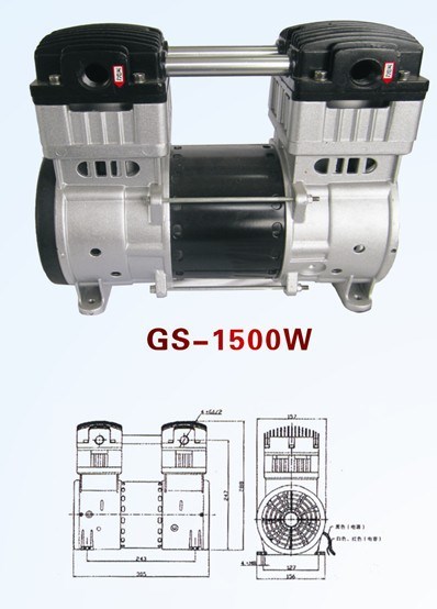 小型静音空压机，无油气泵/机头 GS-1500W