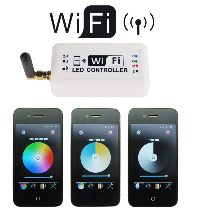 LED灯条智能WIFI控制器 LED灯带WIFI 三合一WIFI控制器