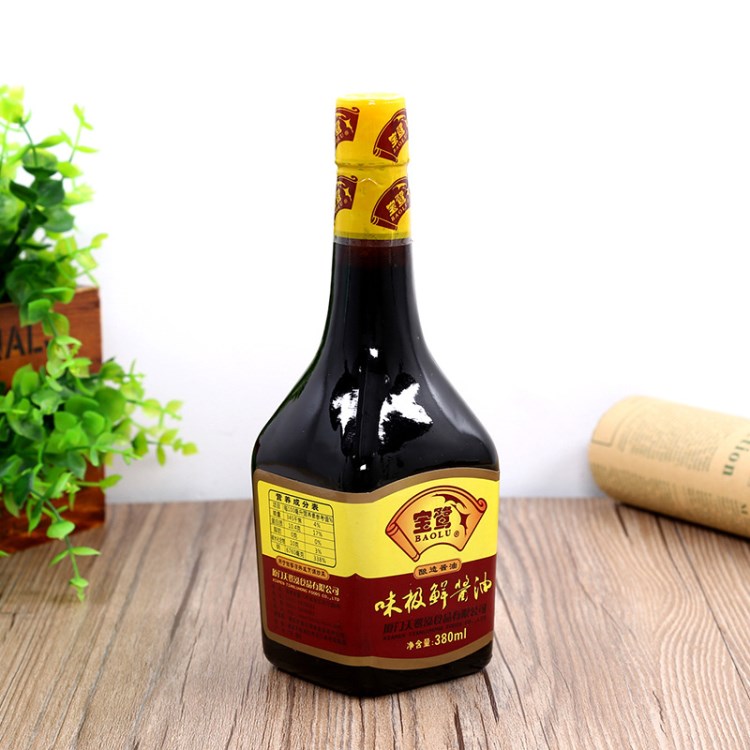 凉拌炒菜 蘸酱 宝鹭味极鲜酱油 调味品 精选黄豆酿造380ml