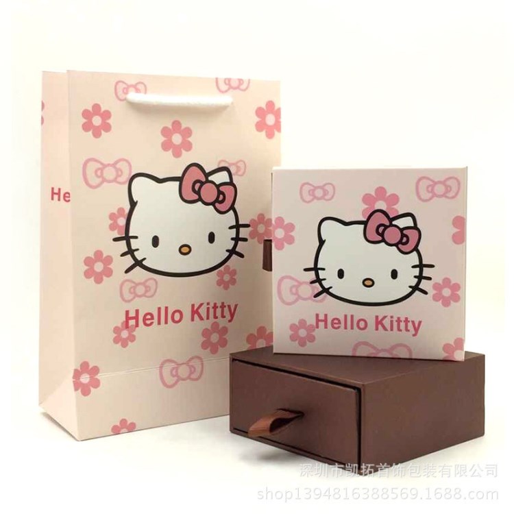 hello kitty吊坠盒项链盒子批发 KT猫原装首饰盒凯蒂猫首饰包装