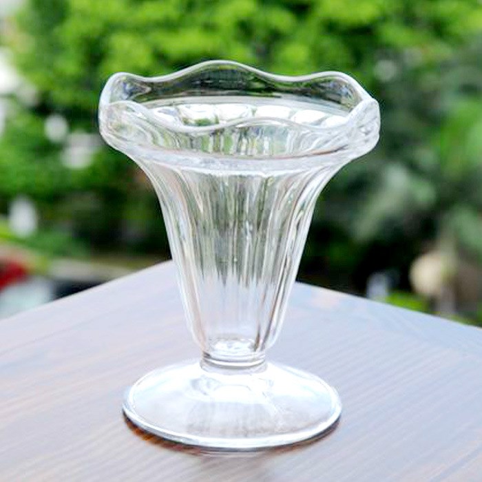 玻璃制品 水晶雪糕杯/冰淇淋杯/果汁杯/奶昔冷饮杯 花边圣代杯子