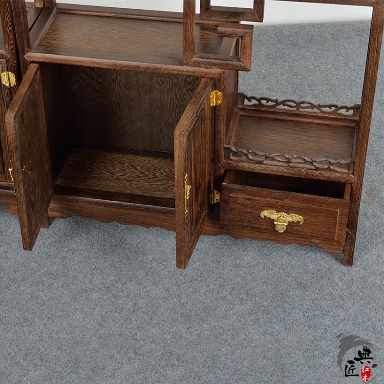 红木博古架雕工艺品橱柜博古多宝阁格置物架紫砂茶壶具花瓶盆景