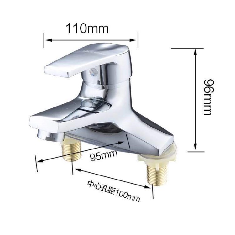 全铜水龙头冷热面盆洗脸盆单把双孔台盆龙头浴室卫生间龙头批发