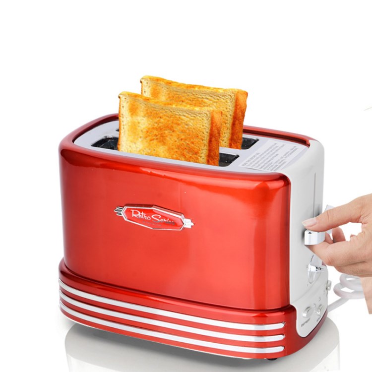 Nostalgia两片多士炉烤面包机家用全自动土司机2片早餐机toaster