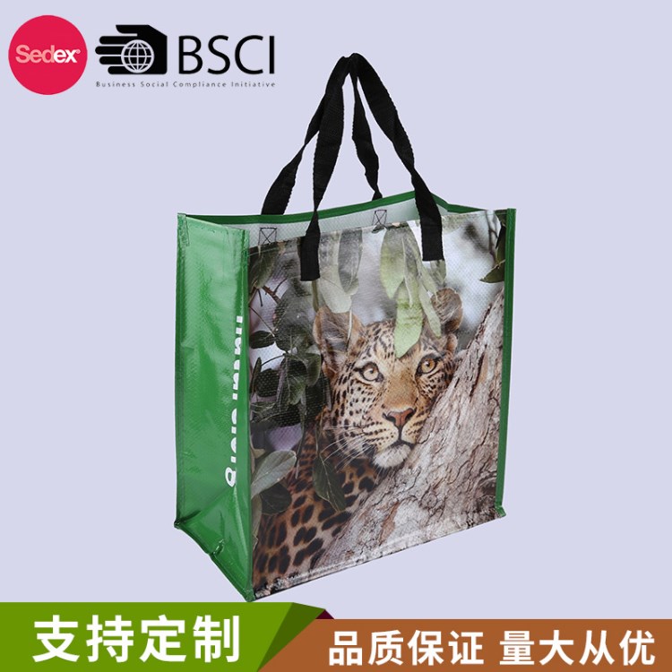 彩色覆膜手提编织袋 服装店鞋店超市礼品袋 广告宣传购物袋定做