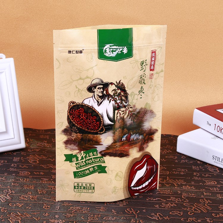 厂家食品包装袋定做彩印牛皮纸自封自立袋塑料铝箔茶叶袋定制