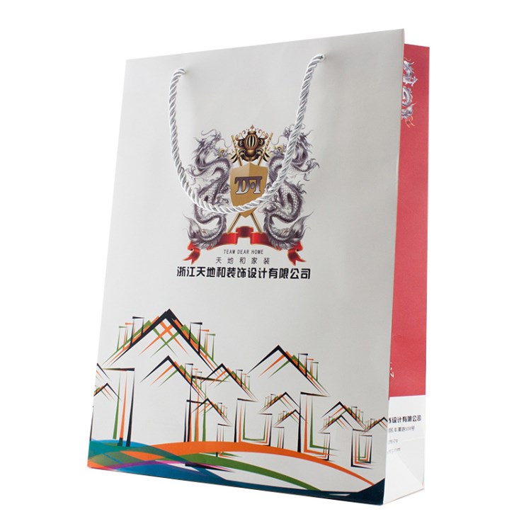 印刷厂家定制手提袋 白卡纸覆膜彩印手提纸袋制作 免费logo设计