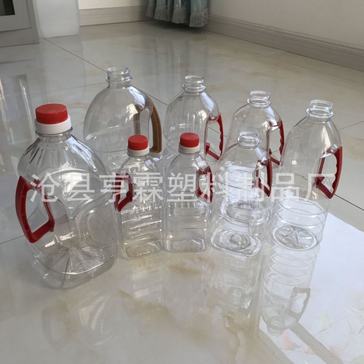 厂家直销规格1L 1.8L 2.5L 5L透明PET塑料油壶 色拉油桶 食用油瓶