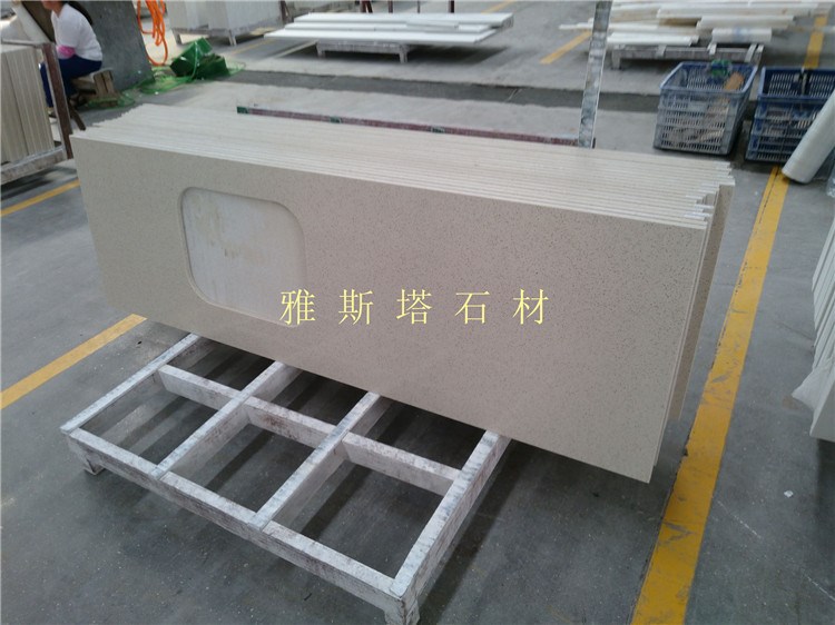 福建南安水头厂家生产加工白 白色人造石 石英石板面 台面板