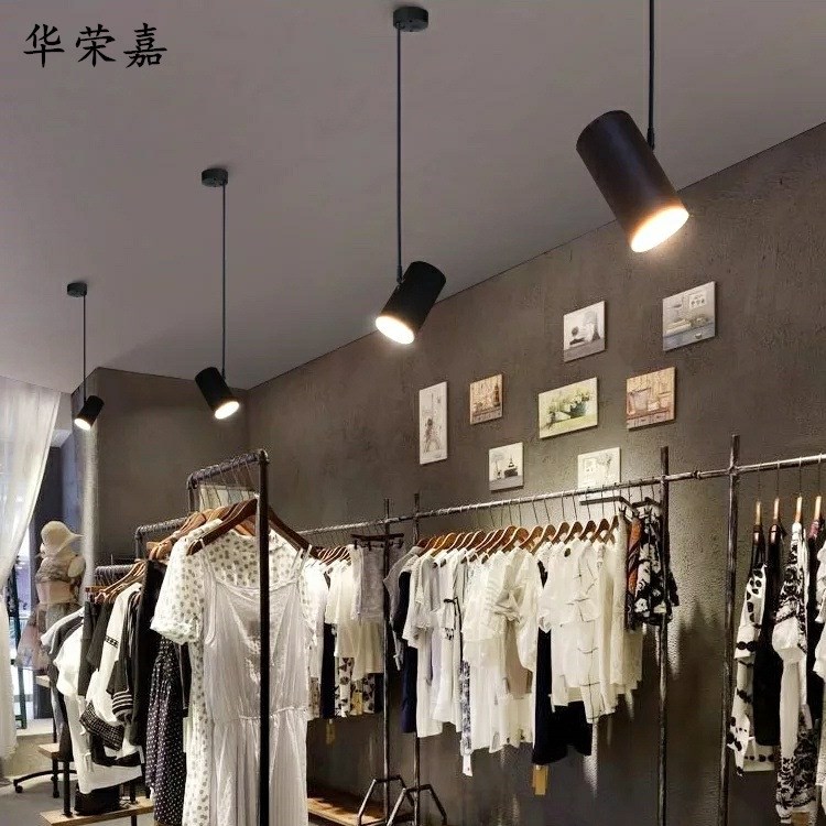 led长杆轨道灯5W7W12W18W 固定加长吊杆射灯 服装店铺背景墙展览