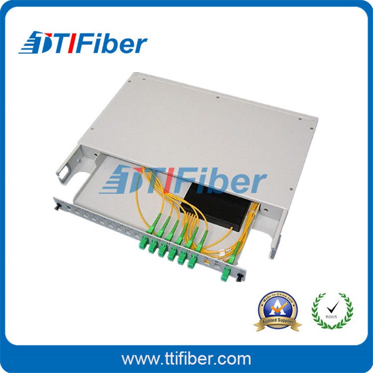 19英寸机架式PLC分配器 SC/UPC 1分6 光纤分路器 藕合器 电信级