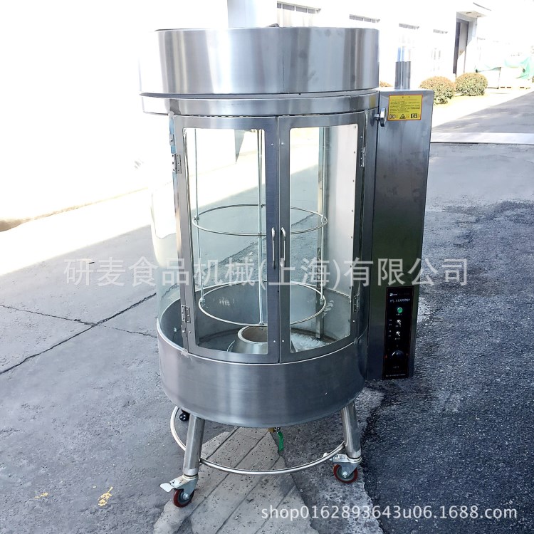工厂直销烤鸡烤鸭旋转烤炉木炭燃气烤箱  商用圆形烤鸭炉