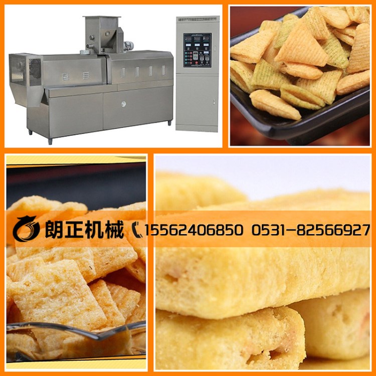 夹心米果膨化机设备厂家休闲膨化食品夹心米果机器就选朗正
