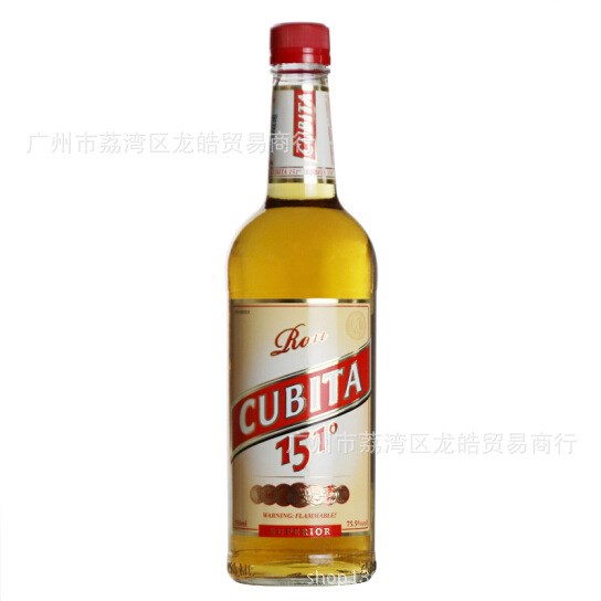 洋酒 750ml cubita 美国古贝塔151朗姆酒 烈酒鸡尾酒 75.5度