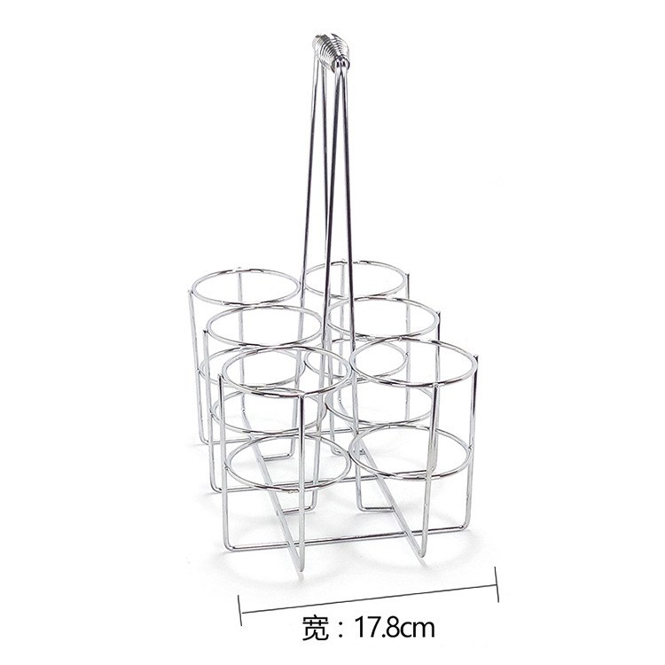 不锈钢线架啤酒架 手提啤酒篮红酒架 新款加粗6格餐厅酒吧KTV专用