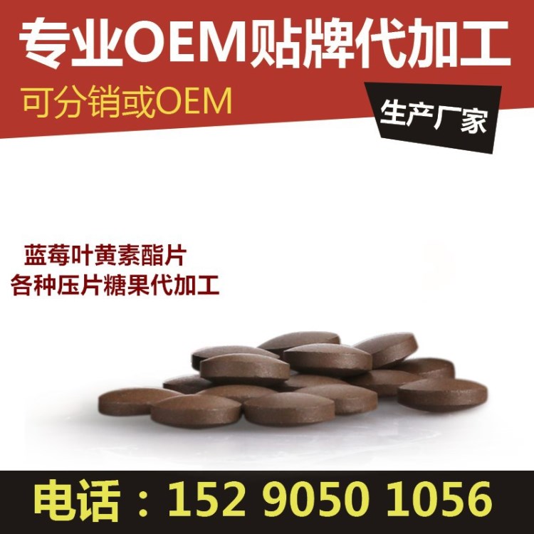 蓝莓叶黄素片 天然学生少年视力营养品 QS保健食品oem片剂代加工