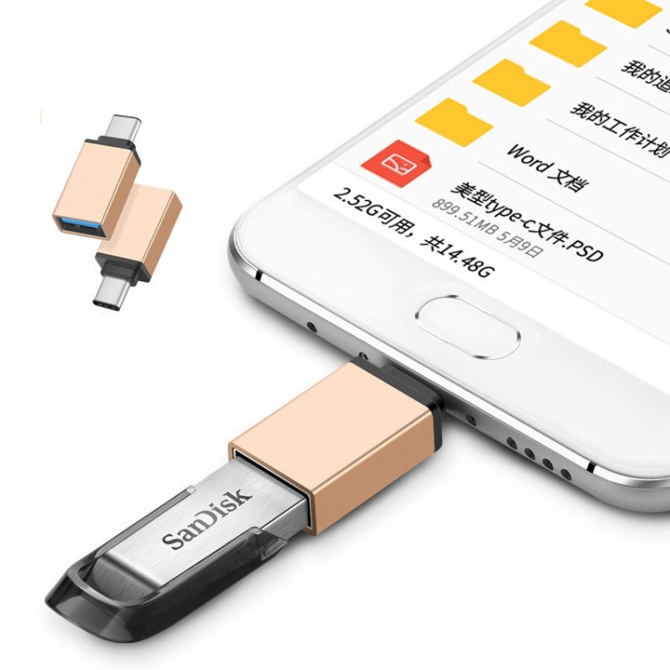 USB3.0 type-c otg转接头 乐视手机U盘macbook金属铝合金转换器