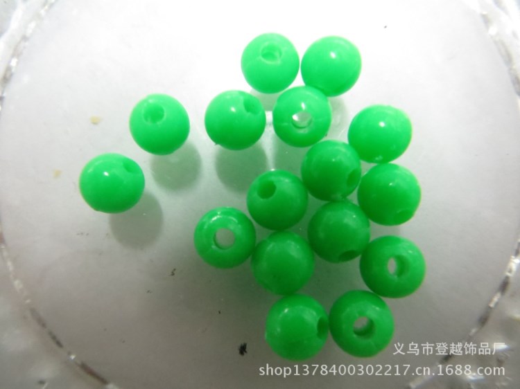 供应亚克力实色珠6MM 压克力珠子串珠DIY手工珠子批发