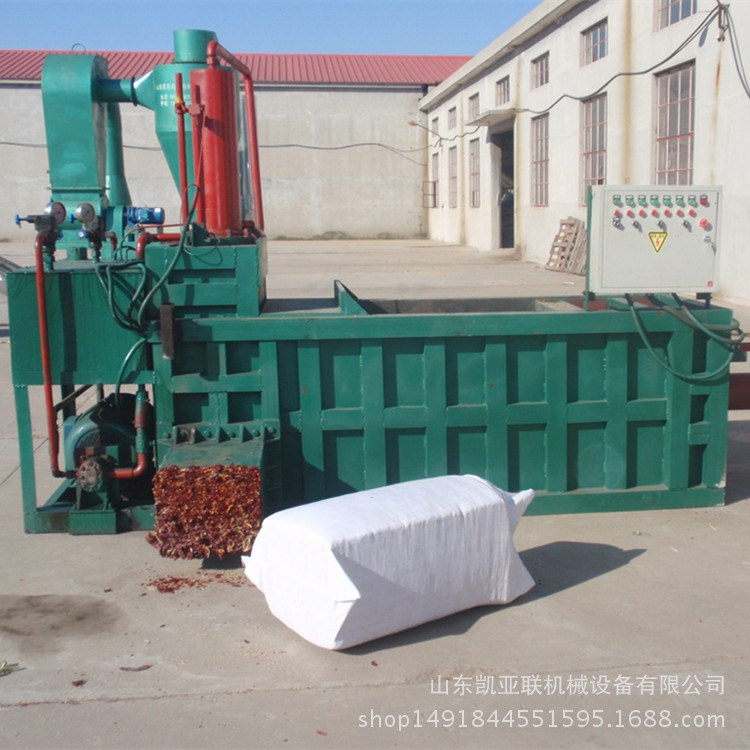 卧式辣椒干打包压捆自动推包套袋子液压动力 一次成型液压打包机