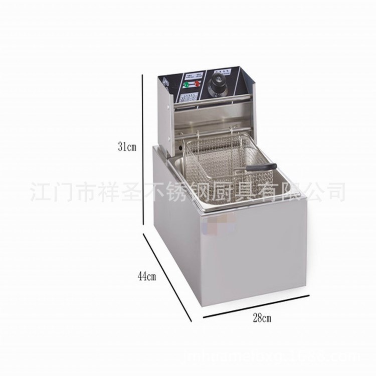 工厂直销 商用电热单缸单筛炸炉 多功能小食油炸炉 炸薯条炸鸡炉