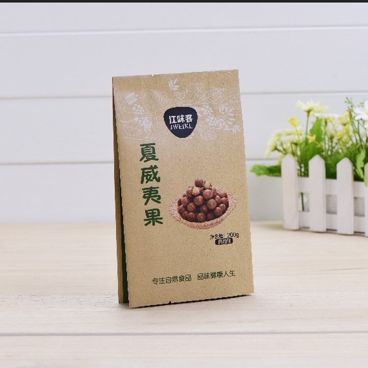 厂家批发食品自立自封袋定做四边封牛皮纸袋定制坚果茶叶包装袋子