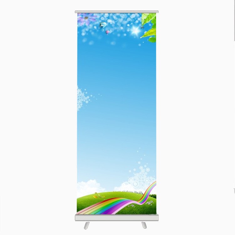 塑钢加强型易拉宝85x200挂画架PP海报广告展示架厂家定制直销