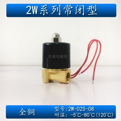 2分进出水电磁阀常闭 2W-025-08水阀气阀220V 1/4 小型微型电磁阀