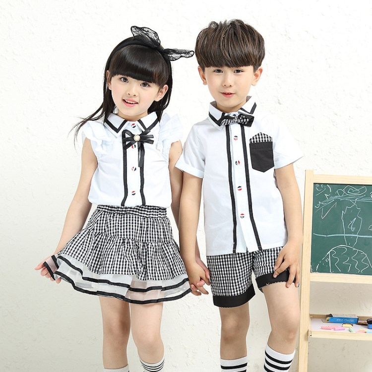 2018新款儿童夏装幼儿园园服小学生班服日韩校服夏季套装可定校标