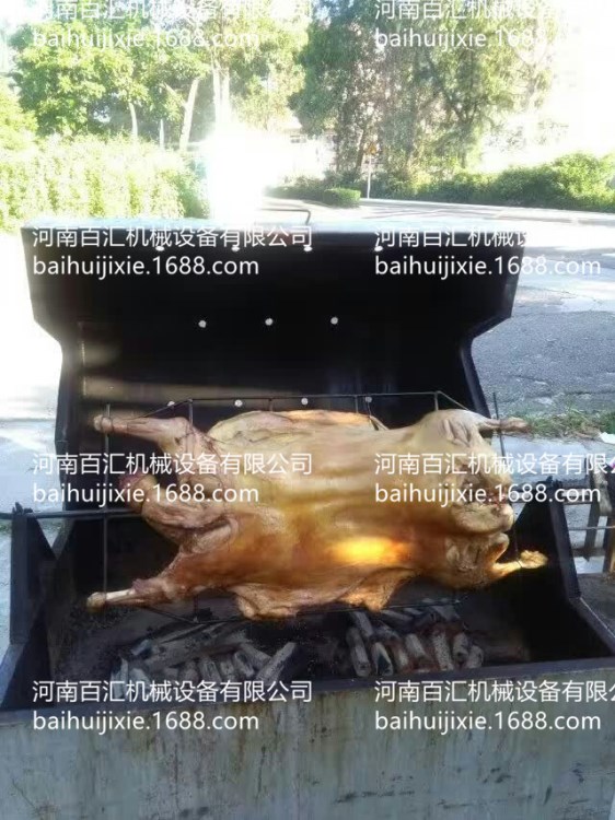 无烟木炭烤羊炉 自动反转烤羊机 移动螺旋烤全羊 卧式自动烤全羊