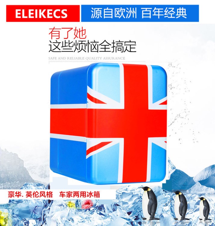 ELEIKECS小型迷你车载冰箱 单门小冰箱家用冷藏保鲜加热包邮