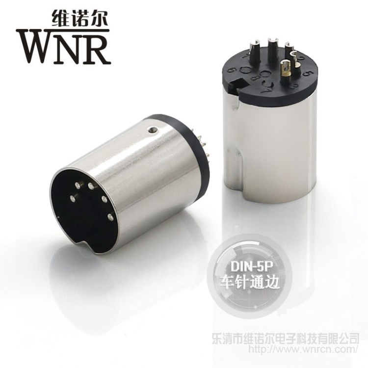 维诺尔S型mini迷你丁金属接口DIN-5P车针通边0圆形端子接口