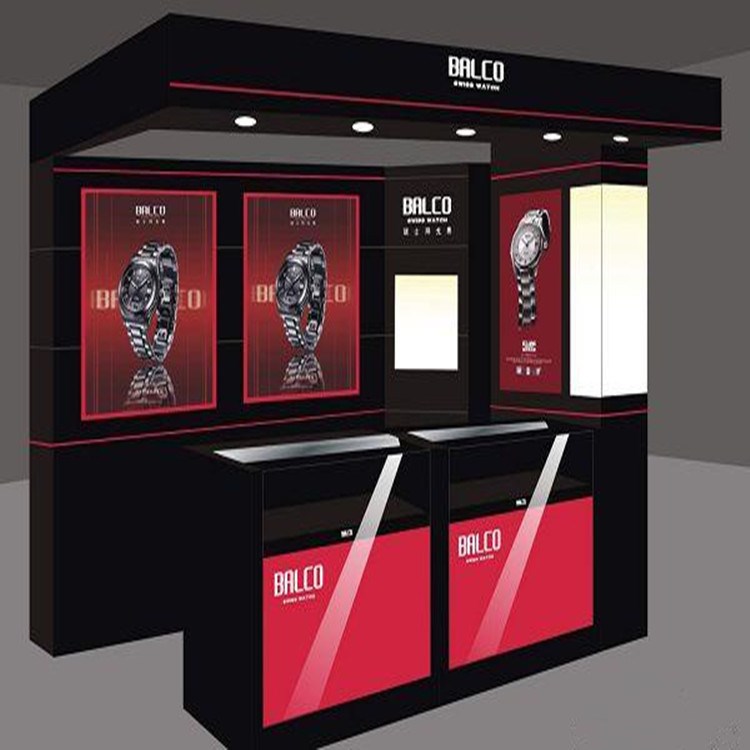 品牌出口复古饰面板手表柜|深圳商场手表陈列精品展示柜G-B20