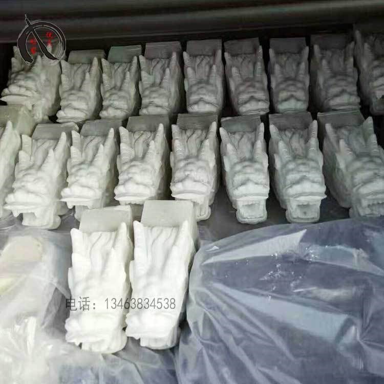 石雕龙头喷水汉白玉墙壁挂饰出水龙头花岗岩庭院流水动物摆件