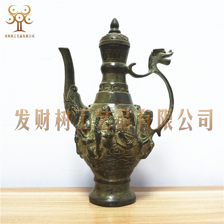 仿古铜器八仙酒壶影视道具铜酒茶壶工艺品摆件