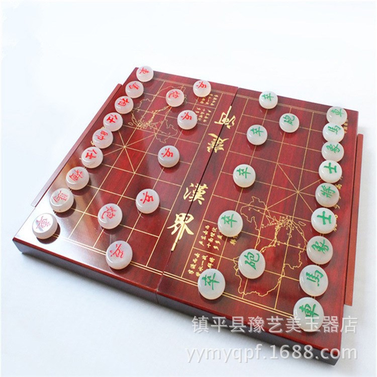 天然冰种白玉髓象棋 玉髓玛瑙象棋时尚休闲娱乐玉石首饰品批发