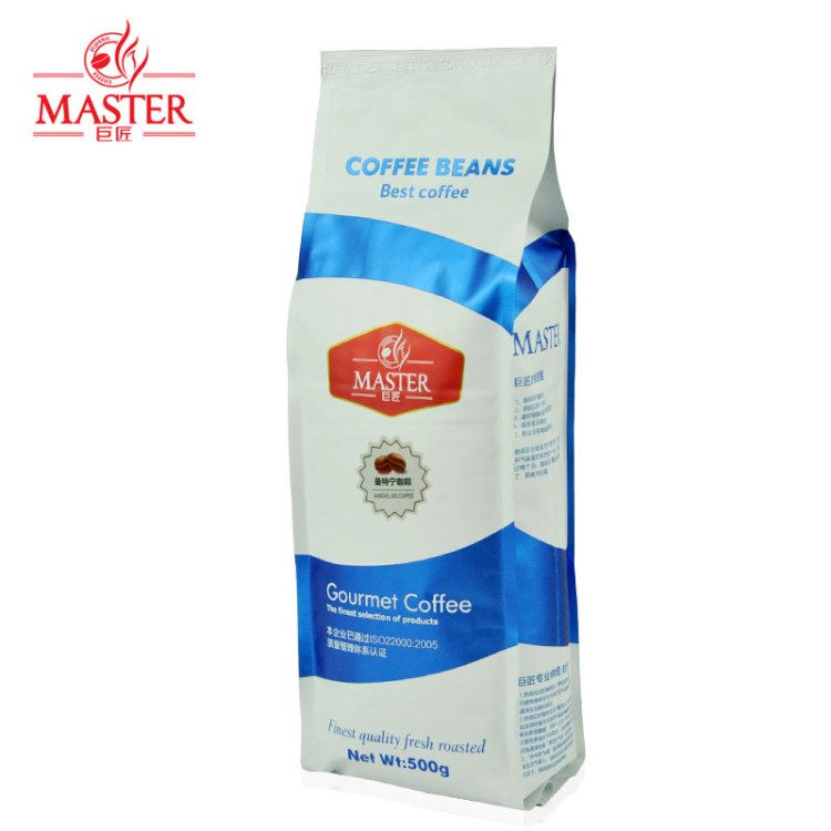 JUJIANG/巨匠 经典蓝标 黄金曼特宁咖啡豆 现磨黑咖啡粉500g