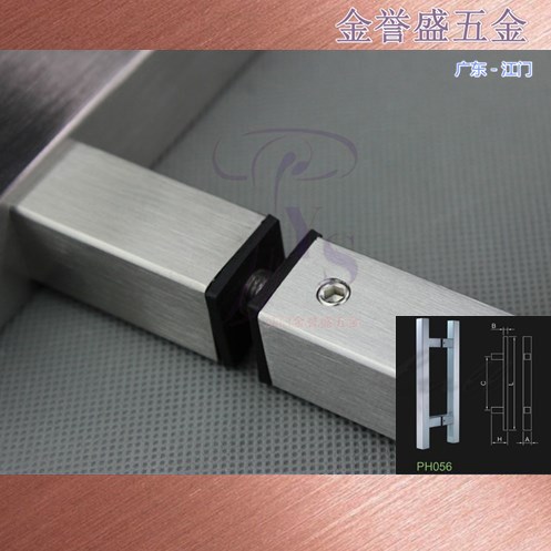 订制304316不锈钢拉手 方形管T形 商业玻璃大门家用电器 把手