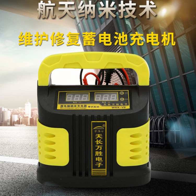 12V24V汽车摩托车电瓶充电器智能修复蓄电池充电器110V 220V电压