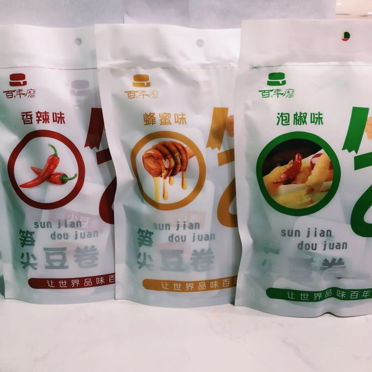 百年磨笋尖豆卷 泡椒味大豆蛋白质品休闲食品豆制品 一件30包280